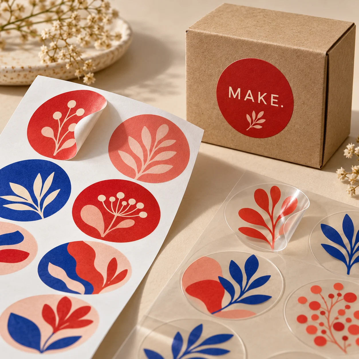 Illustrative labels and branded packaging for small businesses
